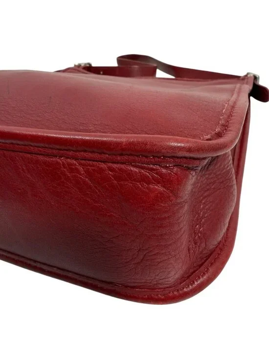 Vintage COACH Andrea 9073 USA Slim Shoulder Bag Red Leather Silver Buckle NO TAG - Picture 10 of 16